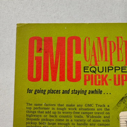 Vintage GMC Camper Sales Brochure Catalog Handi Bus Suburban Pickup Canadian