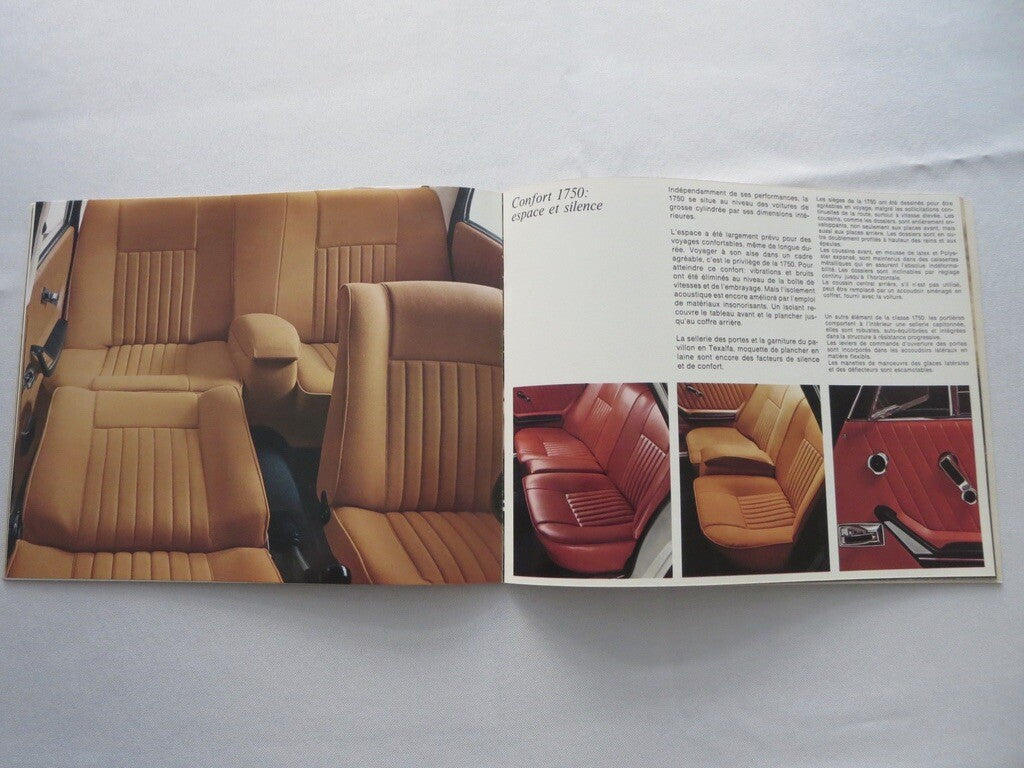 Vintage Alfa Romeo 1750 Sedan Sales Brochure Catalog - FRENCH TEXT 