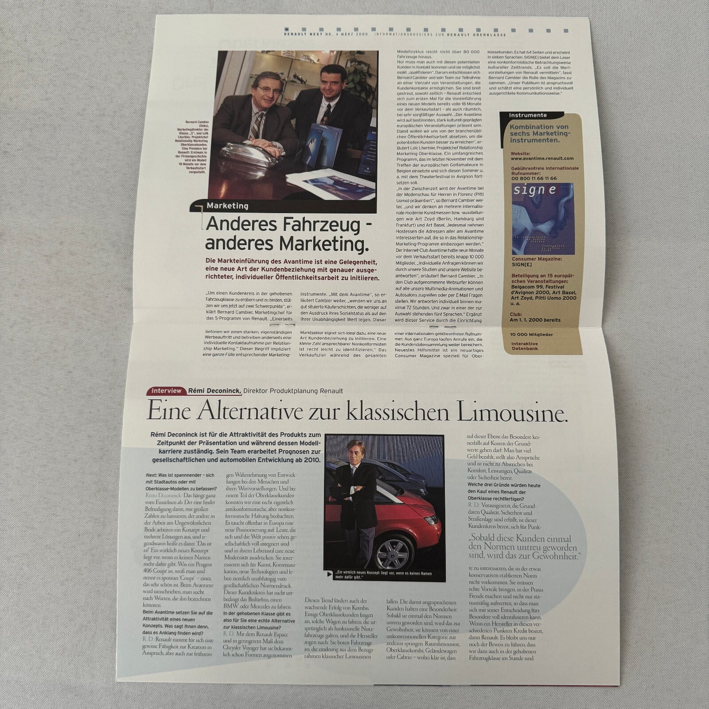 2000 Renault Next Factory Brochure Magazine German Text Concept Cars Thema