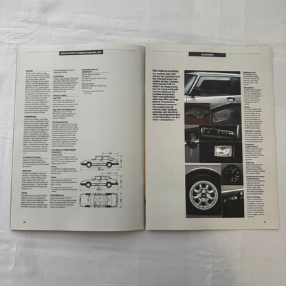1987 Saab 900i Car Sales Brochure Catalog Vintage Saab 900 FRENCH European