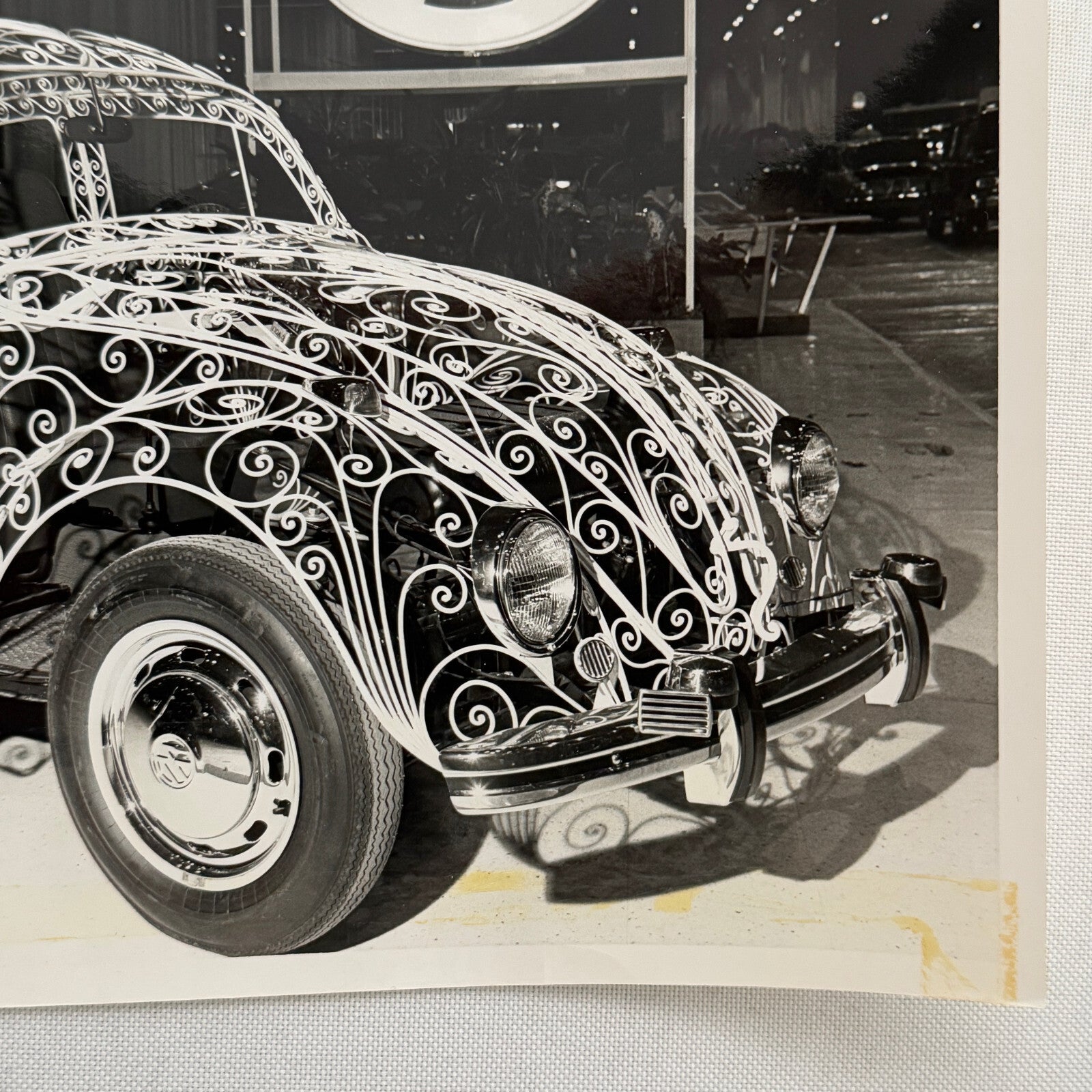 Vintage Volkswagen VW Beetle Wrought Iron Sculpture Concept Car Art Photograph