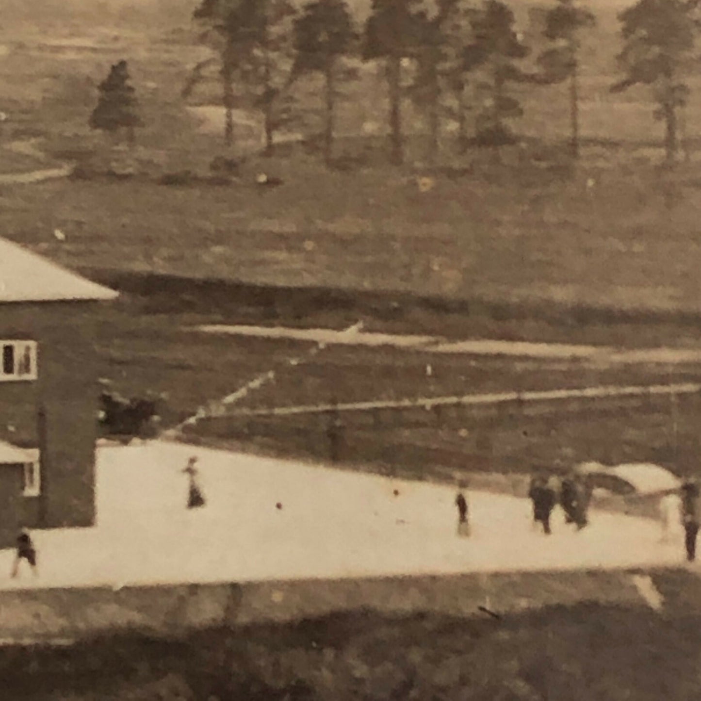 Antique RPPC Real Photo Postcard Brooklands Motor Course Racetrack Car Racing 