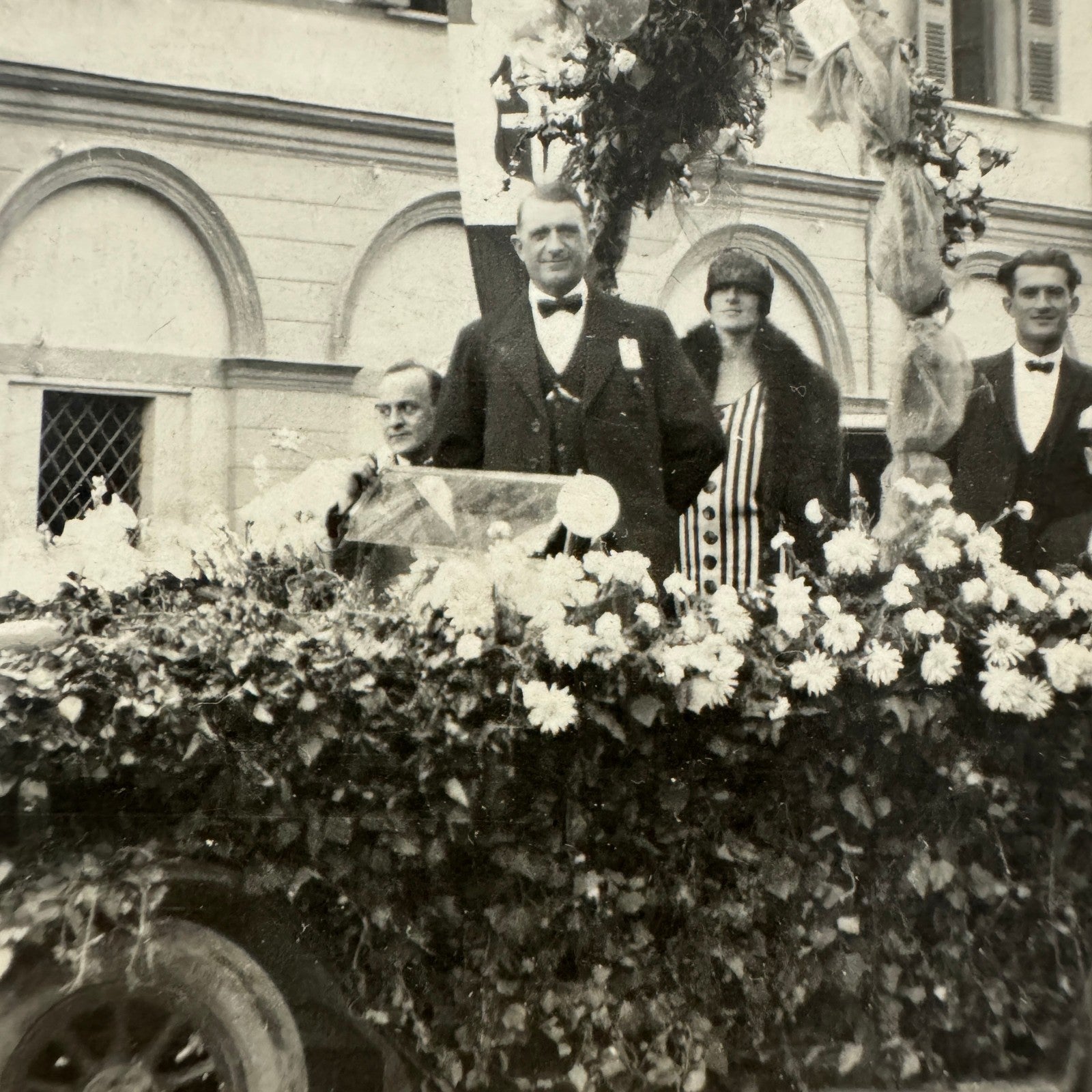 Vintage Postcard Real Photo Postcard RPPC Post Card Early Automobile Parade Car