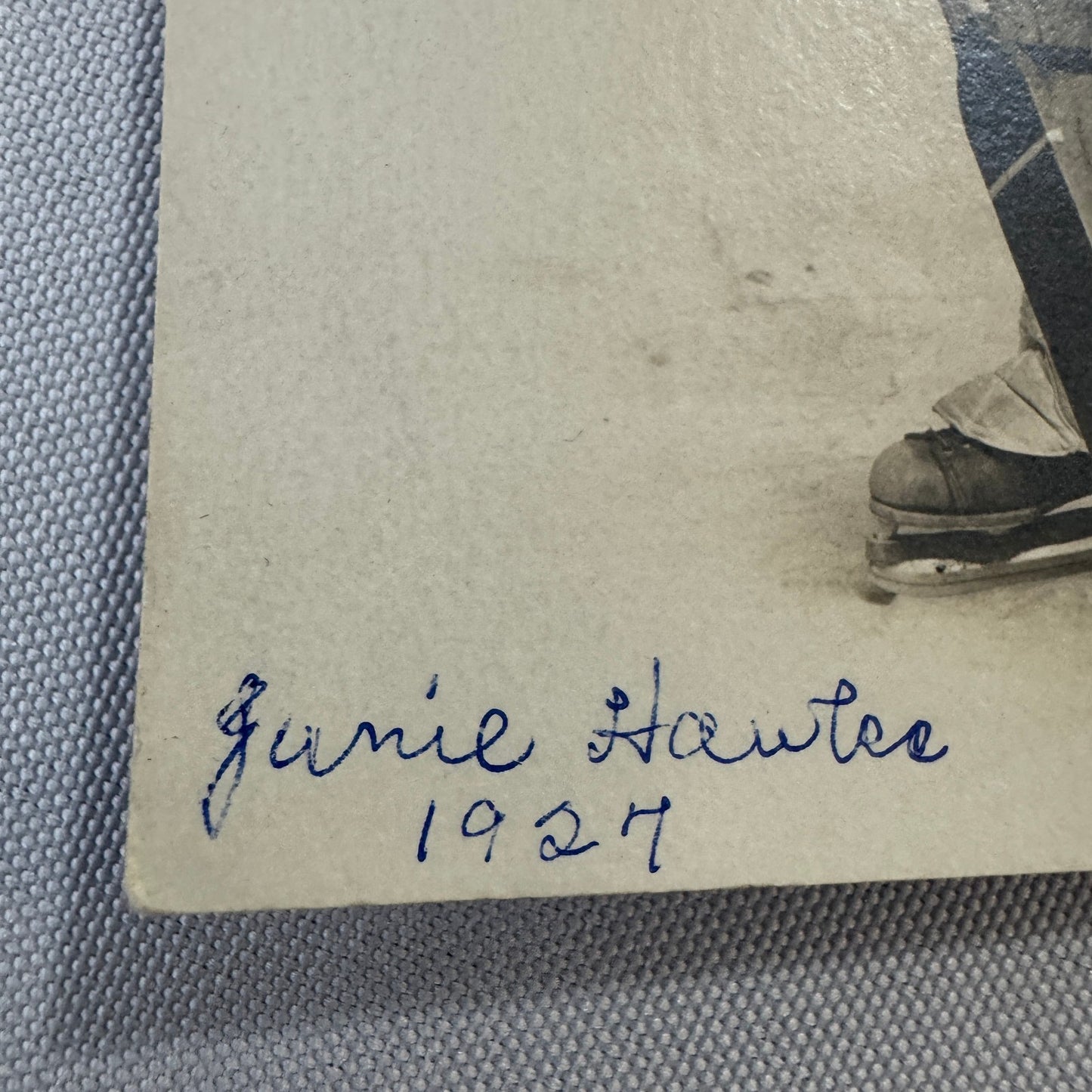 1927 Antique Hockey RPPC Real Photo Postcard Post Card Amateur Goalie Signed