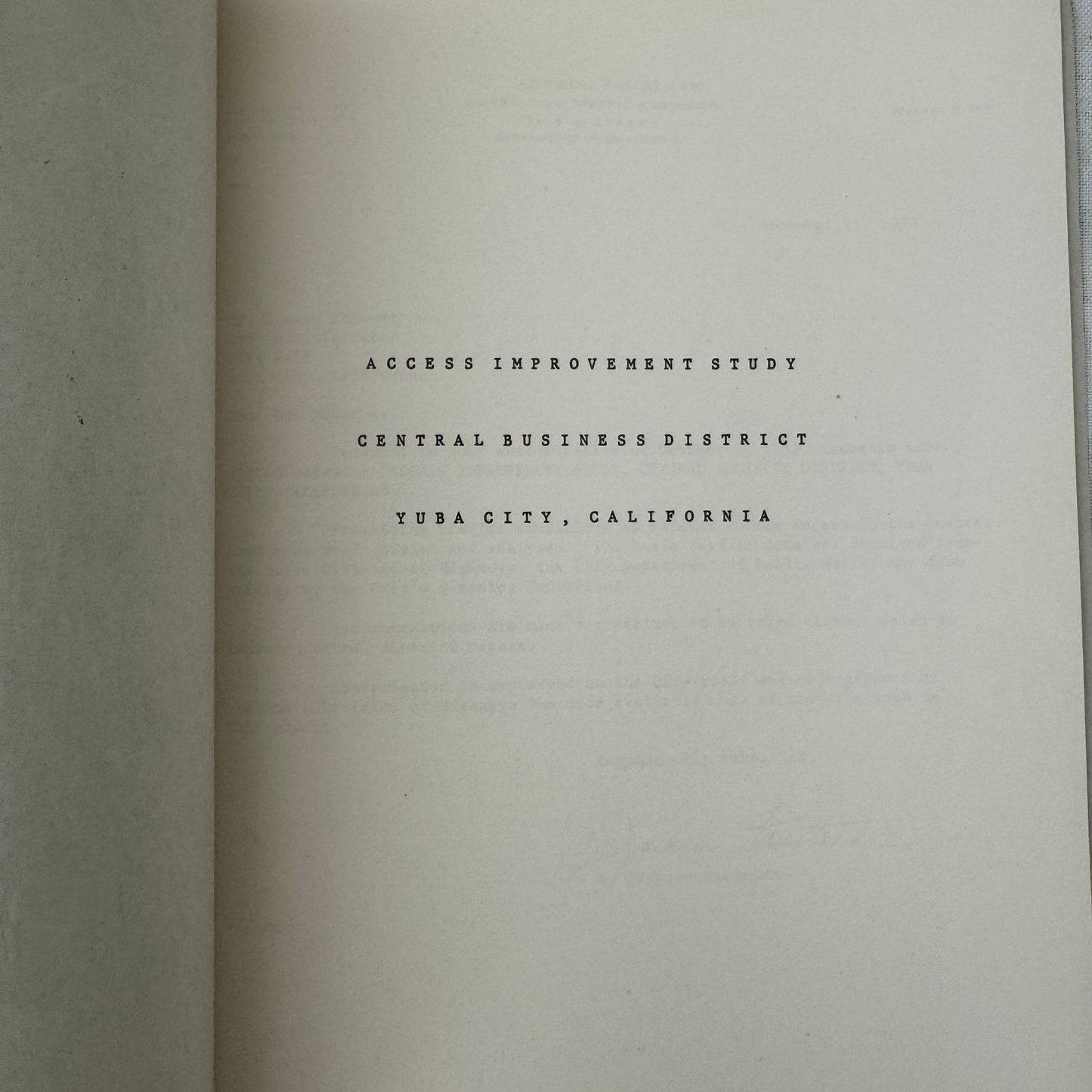 1959 Yuba City California Civil Engineering Traffic Study Report Document