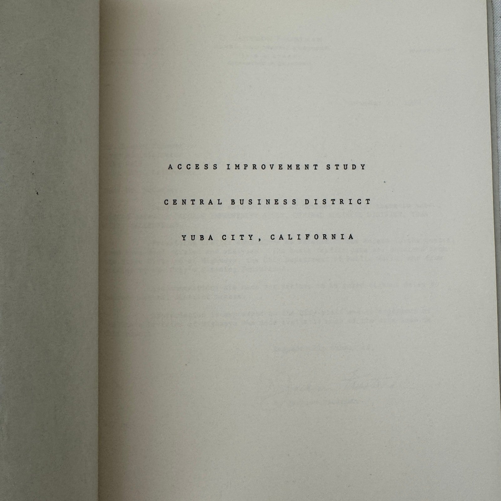 1959 Yuba City California Civil Engineering Traffic Study Report Document