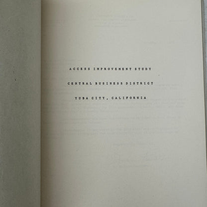 1959 Yuba City California Civil Engineering Traffic Study Report Document