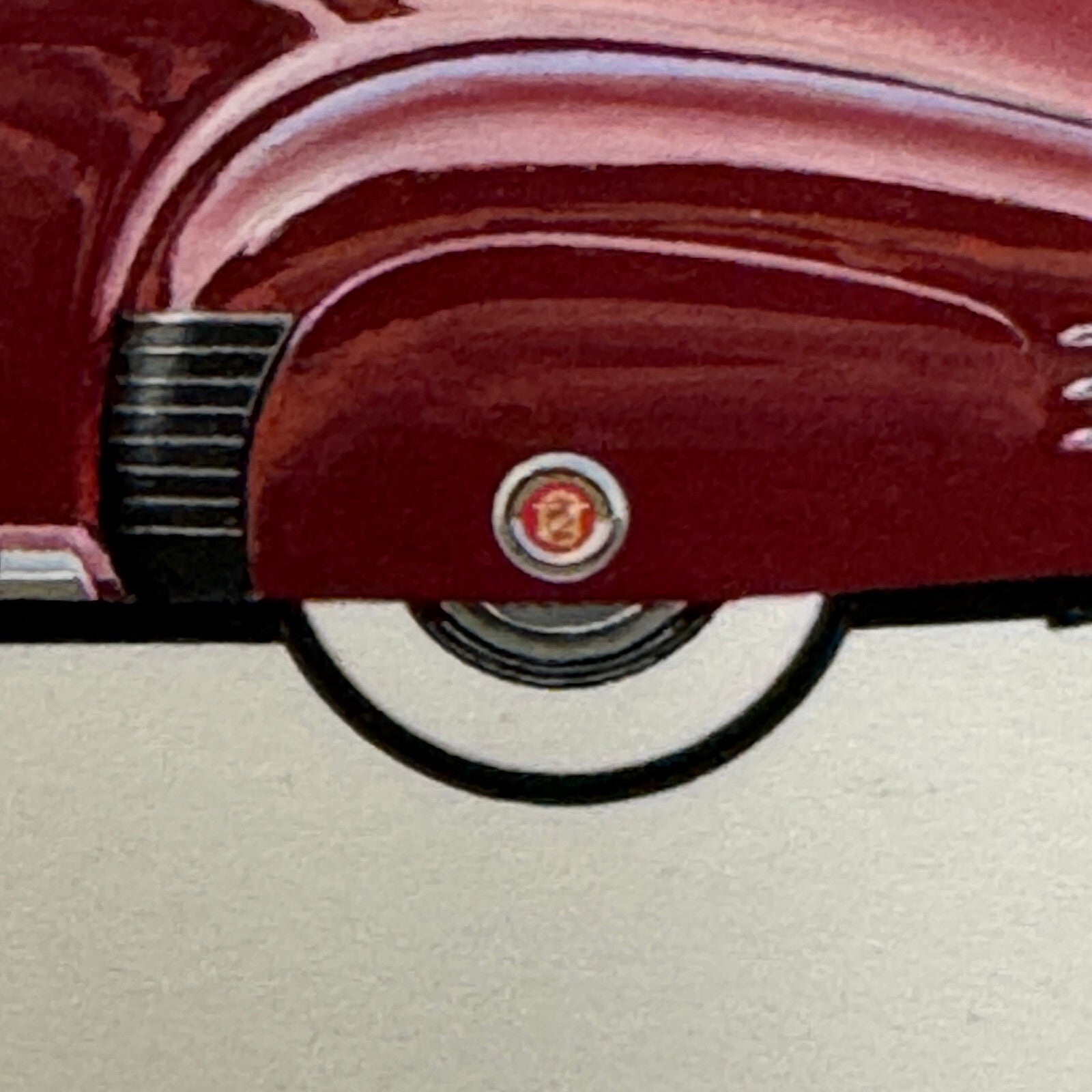 1941 Cadillac Convertible Coupe Car Illustration Art Drawing Vintage Miniature