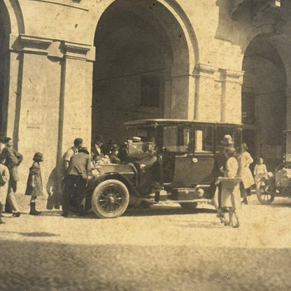 Vintage Photograph Photo People with Early Automobile Car