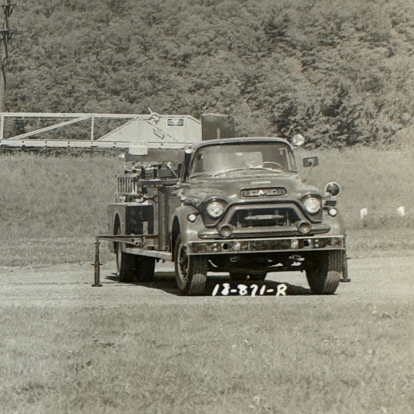 Vintage GMC Fire Truck Photo Photograph Fireman Firefighter Firefighting