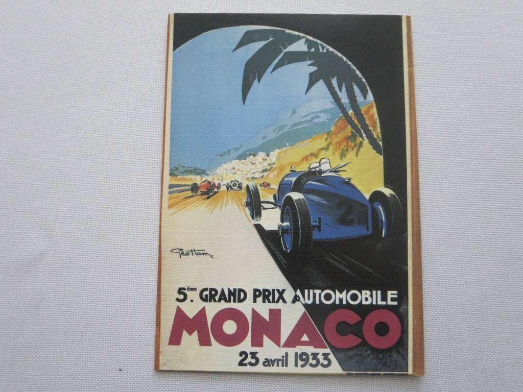 1933 Monaco Grand Prix Automobile Racing Car Postcard Post Card - Reproduction 
