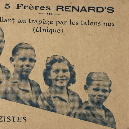 Circus Trapeze Acrobat Children Act Les 5 Freres Renards Postcard Post Card