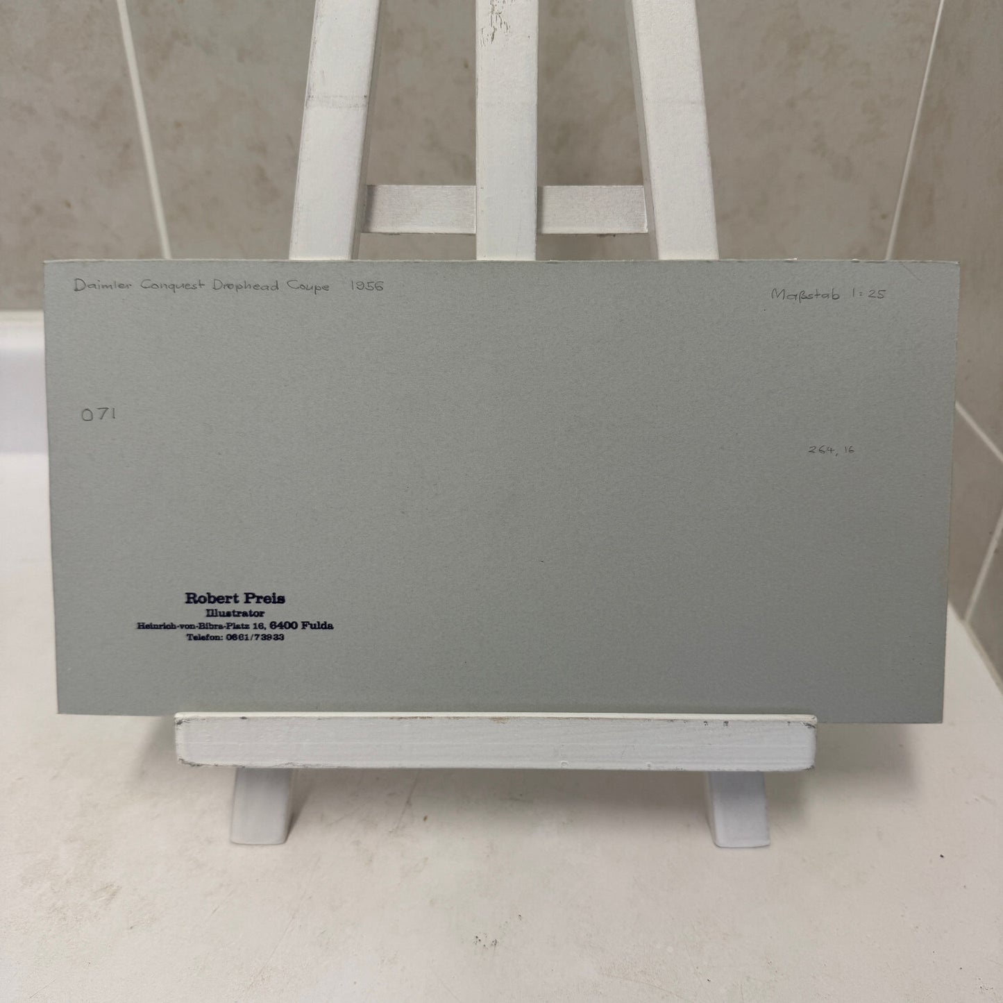 1956 Daimler Conquest Drophead Automobile Illustration Art Drawing Hand Drawn