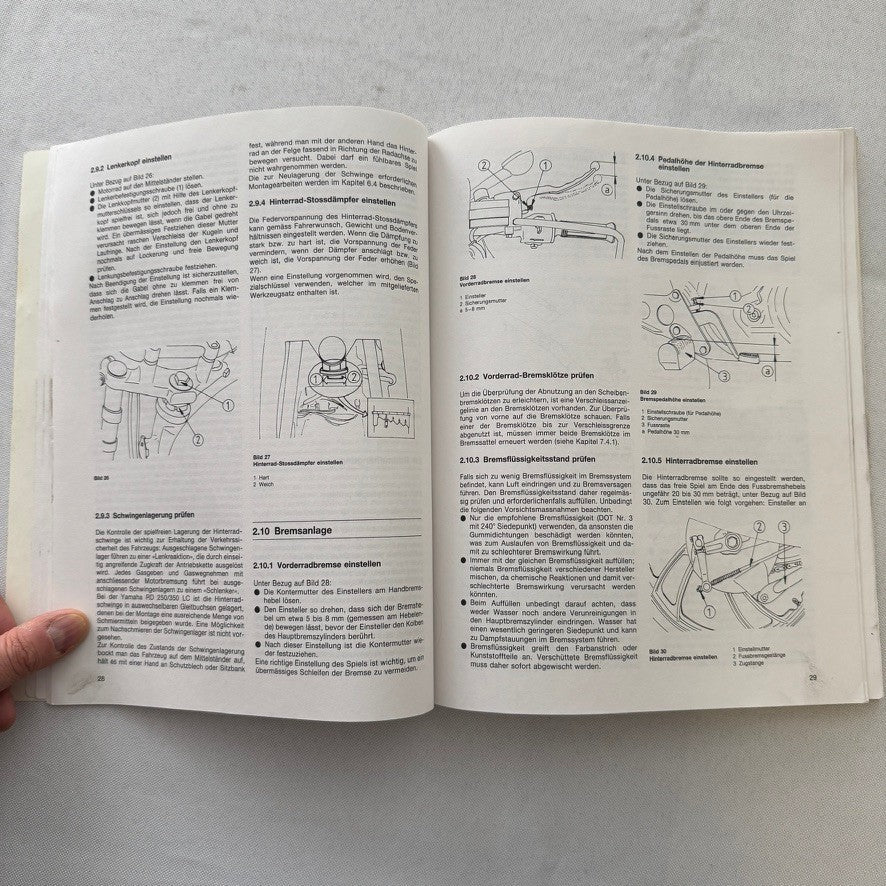 1980 Yamaha RD250LC RD350LC Motorcycle Bike Repair Manual Book GERMAN