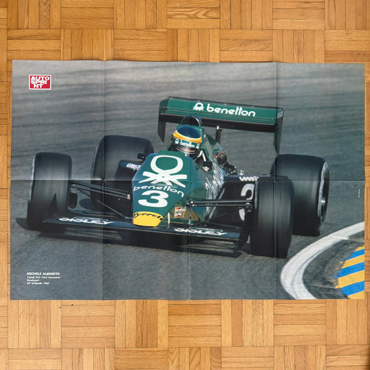 Michele Alboreto Benetton Ford Cosworth Tyrrell Racing Poster Vintage