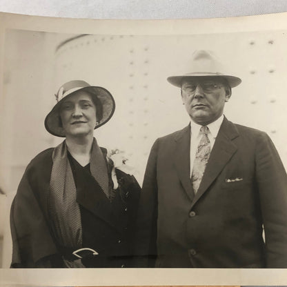 Press Photo Photograph Carlisle Tire and Rubber Company President SS Paris Ship