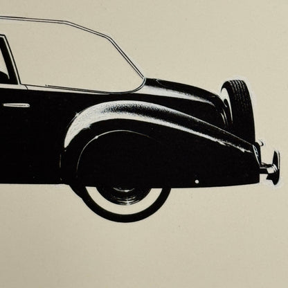 1940 Lincoln Continental Cabriolet Illustration Art Drawing Vintage Miniature