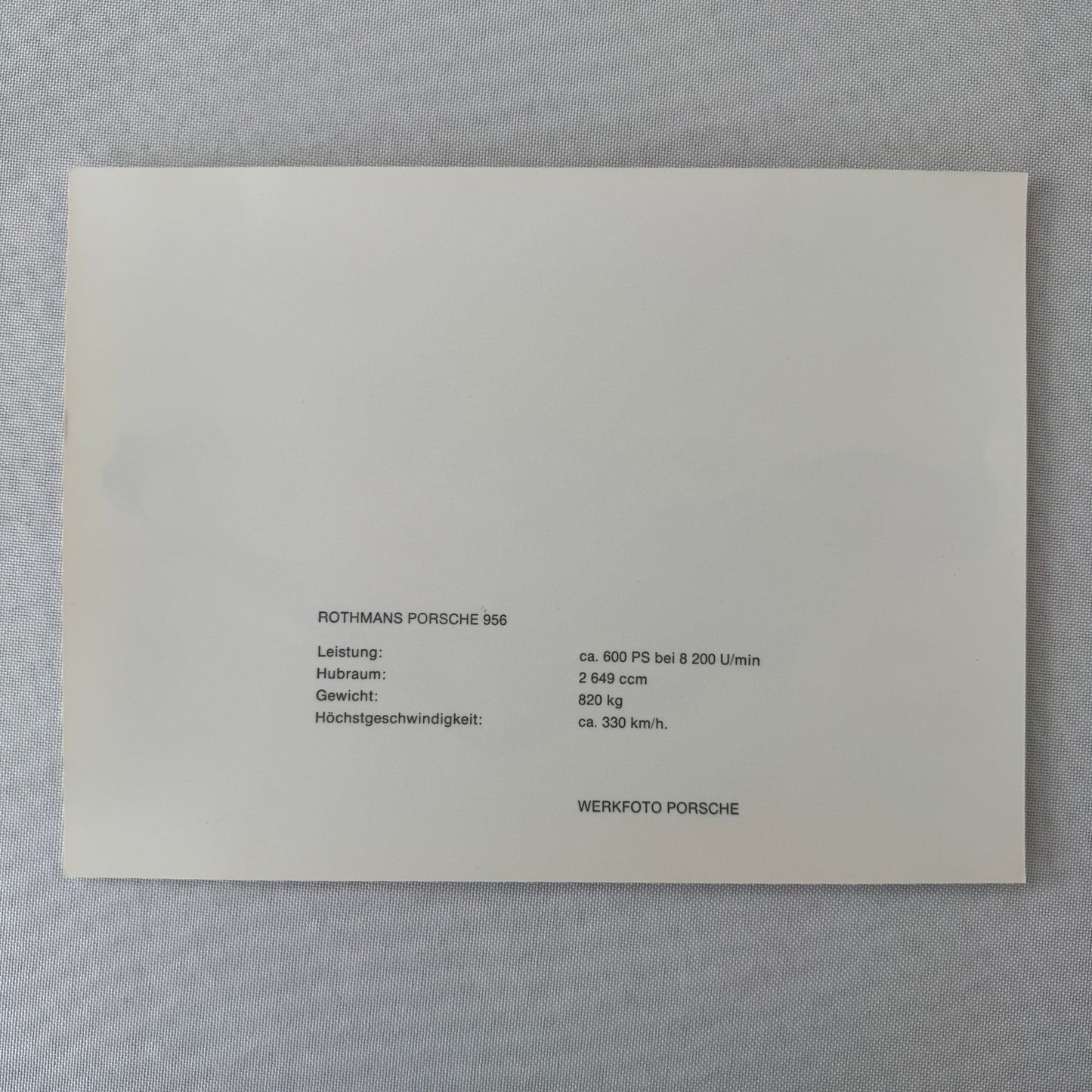 Porsche 956 Race Car Factory Press Photo Photograph Cutaway Illustration