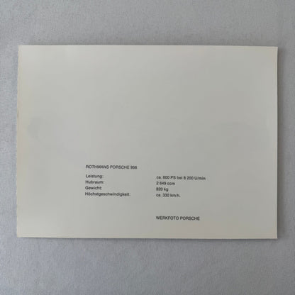 Porsche 956 Race Car Factory Press Photo Photograph Cutaway Illustration