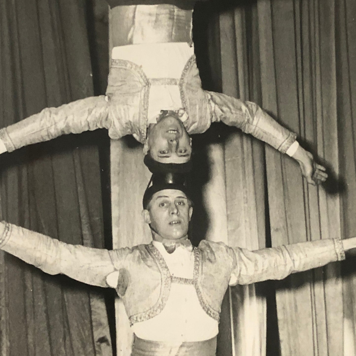 Circus Performer Unicycle Balancing Act Photo Photograph Dam Brothers Vintage