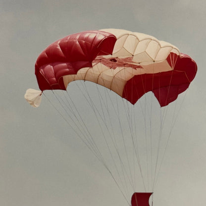 Vintage Skydiving Parachute Photo Large Format Aviation Photograph 1970s-80s