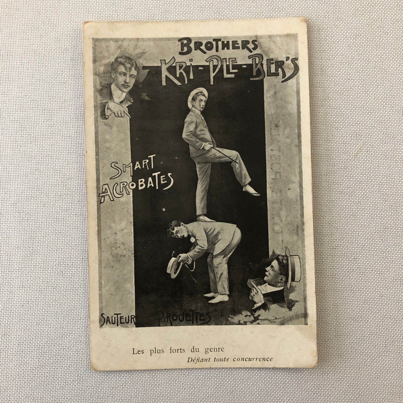 Circus Acrobat Performer Act Postcard Post Card Brothers Kri-Ple-Bers Vintage