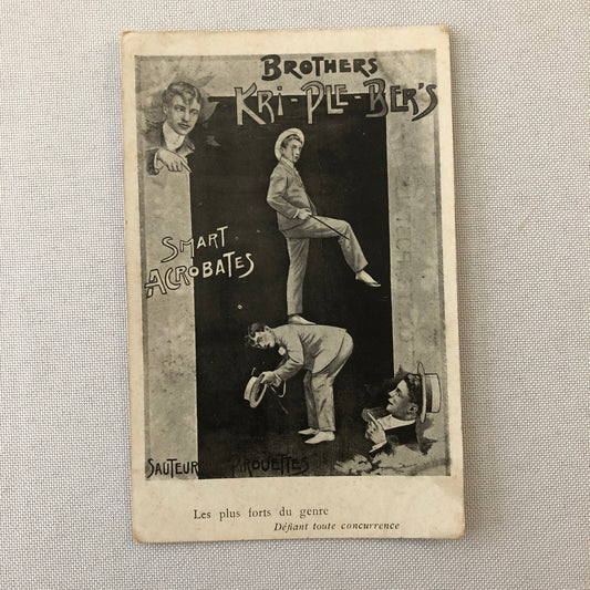 Circus Acrobat Performer Act Postcard Post Card Brothers Kri-Ple-Bers Vintage