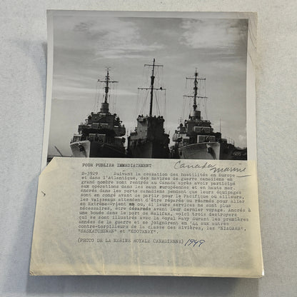 Vintage Military Ship Press Photo Photograph Canadian Niagara Saskatchewan