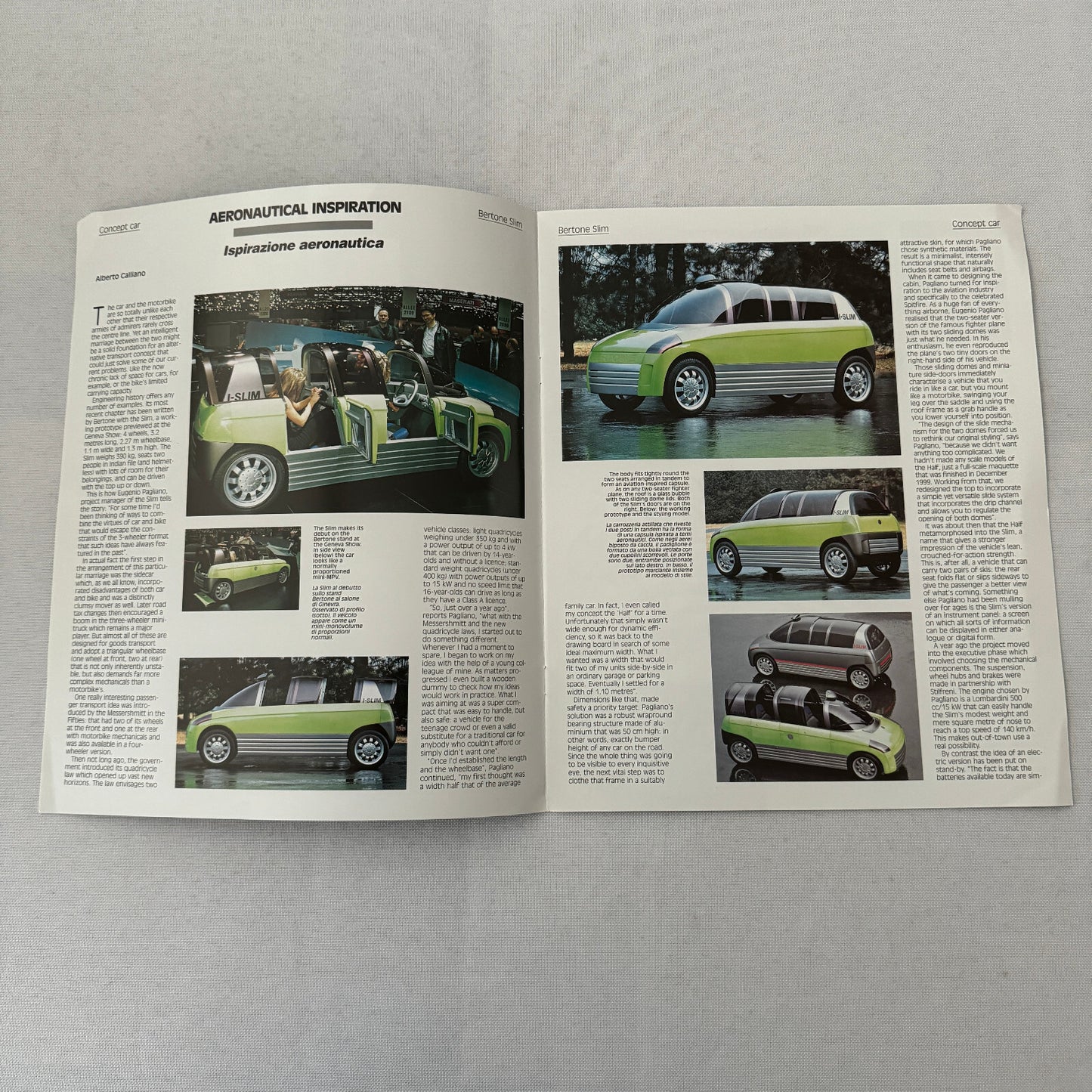 Bertone Slim Concept Car Prototype Sales Brochure Catalog 2000