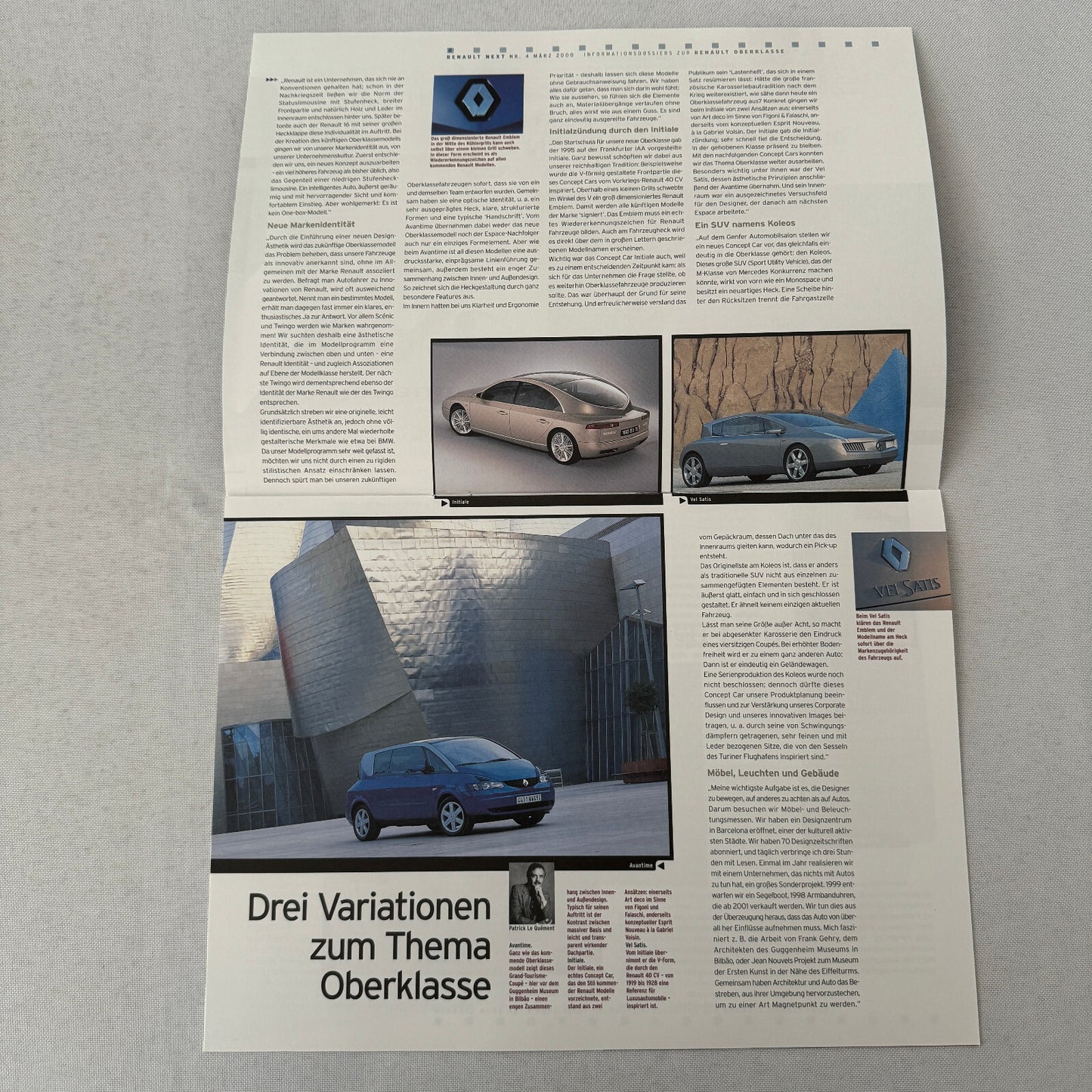 2000 Renault Next Factory Brochure Magazine German Text Concept Cars Thema