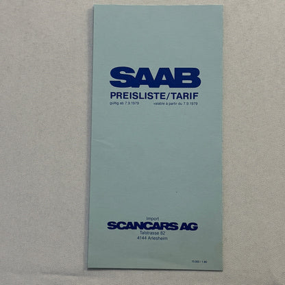 1980 Saab Factory Press Kit Brochure Photos Saab 900 99 Turbo EMS FRENCH