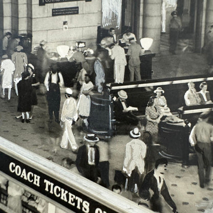 Vintage Train Station Railroad Photograph Washington DC Crowd People Photo Print