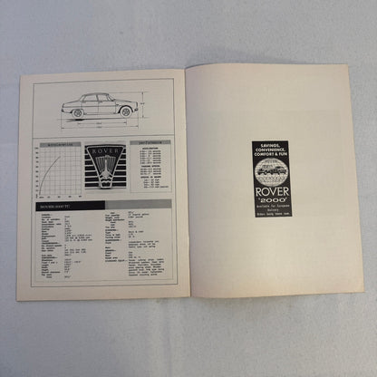 Rover 2000 TC Sales Brochure Catalog Track & Traffic Magazine Road Test