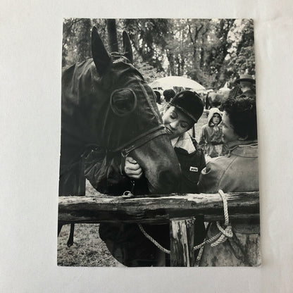 Vintage Pat Carlsson Moss Rally Racing Driver Photo Photograph with Horse 