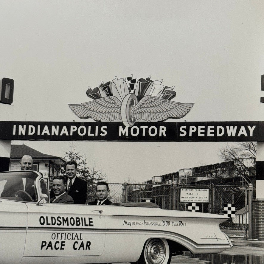 Vintage Indy 500 Racing Photo 1960 Oldsmobile Official Pace Car Photograph
