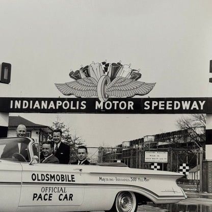Vintage Indy 500 Racing Photo 1960 Oldsmobile Official Pace Car Photograph