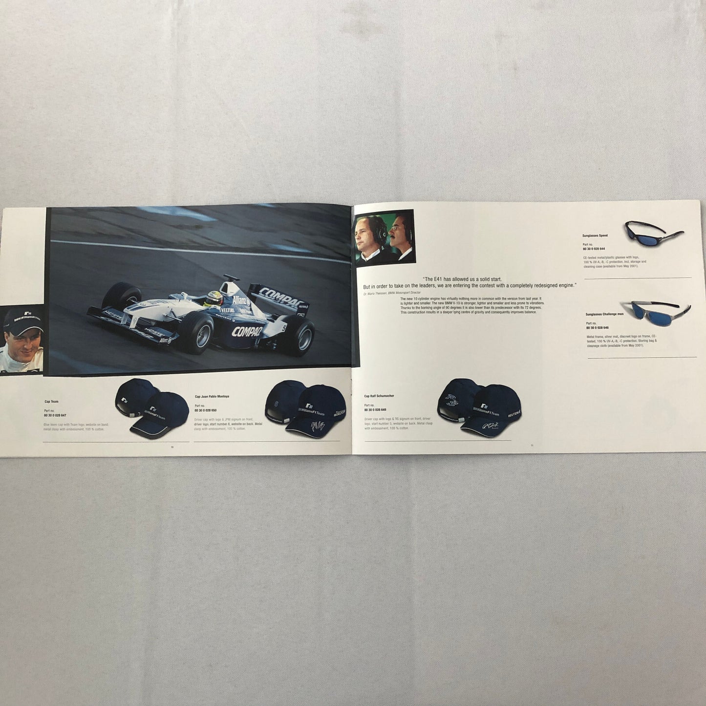 2001 BMW Williams F1 Team Collection Clothing and Lifestyle Accessories Brochure