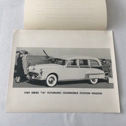 1949 Oldsmobile Series 76 Futuramic Station Wagon Factory Press Photo Photograph