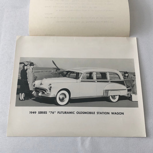 1949 Oldsmobile Series 76 Futuramic Station Wagon Factory Press Photo Photograph