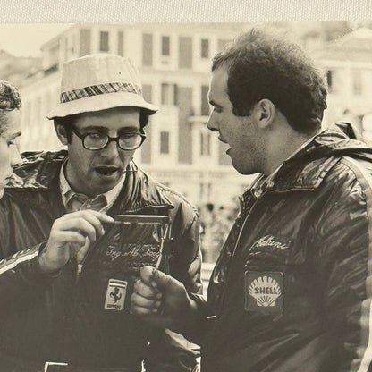 Vintage Racing Photo Ferrari Engineer Mauro Forghieri Jacky Ickx 1971 Monaco GP