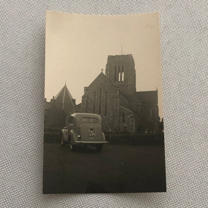 Vintage Photo Photograph Lot People Car Automobile Church AL22SM1