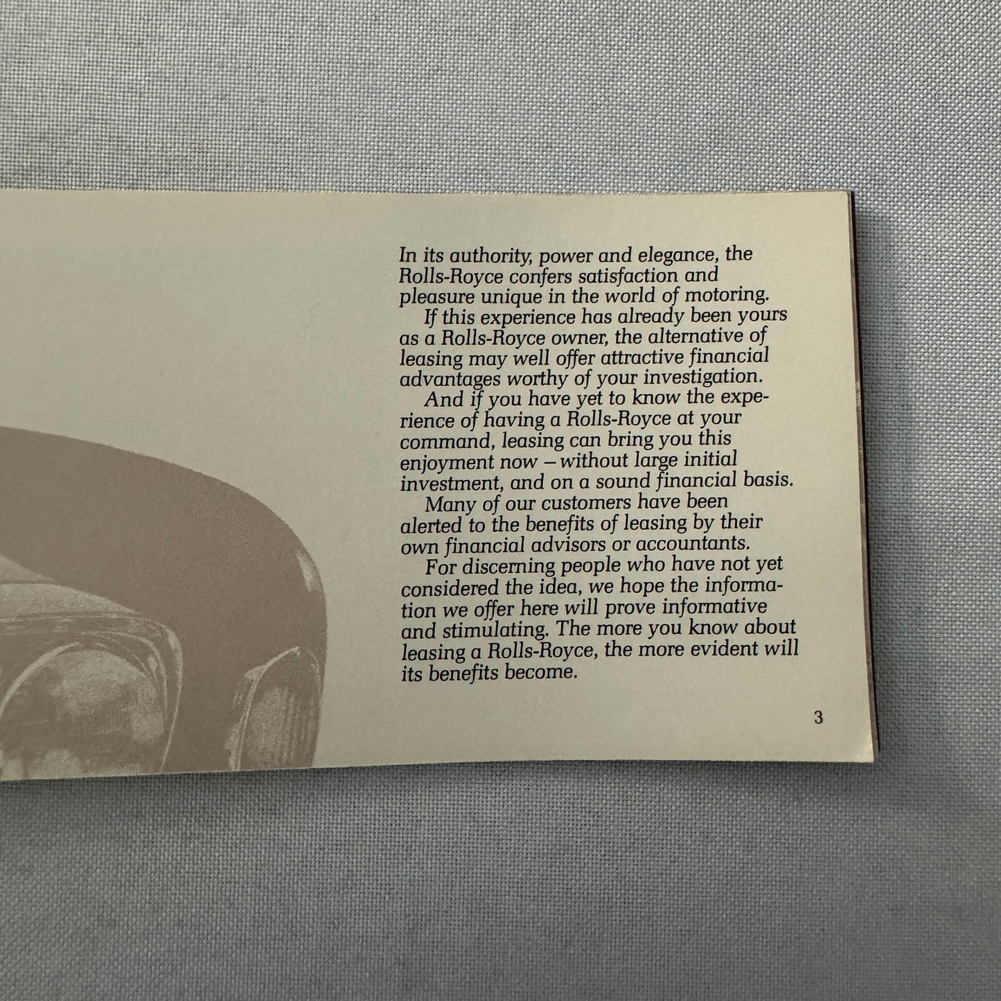 Rolls Royce Car Leasing Sales Brochure Catalog Corniche Camargue Silver Shadow