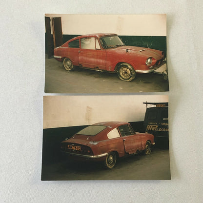 Vintage Bond Equipe Car Rusty Automobile Barn Find Photo Lot of 2