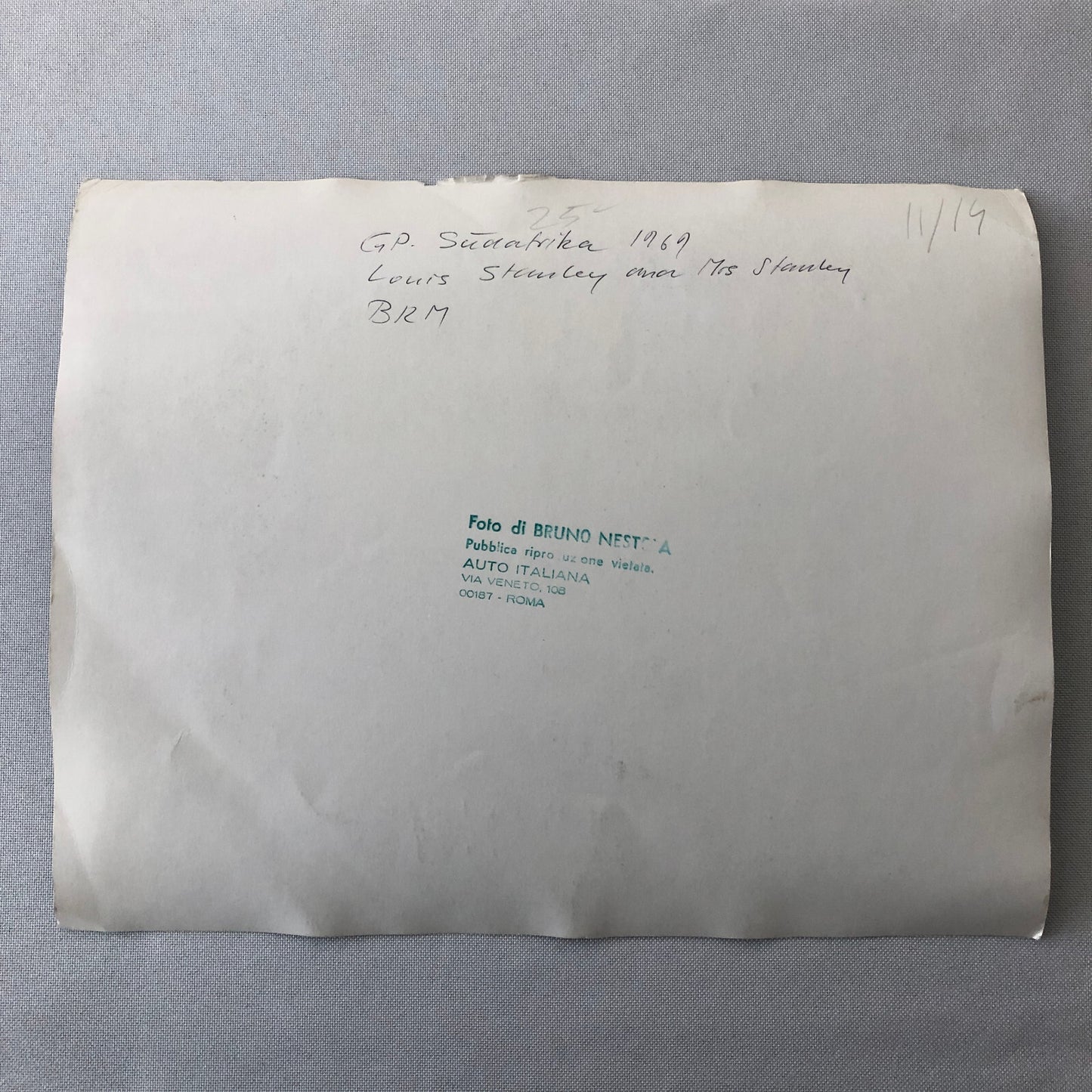 Vintage Racing Photo Photograph BRM 1969 South African Grand Prix Louis Stanley