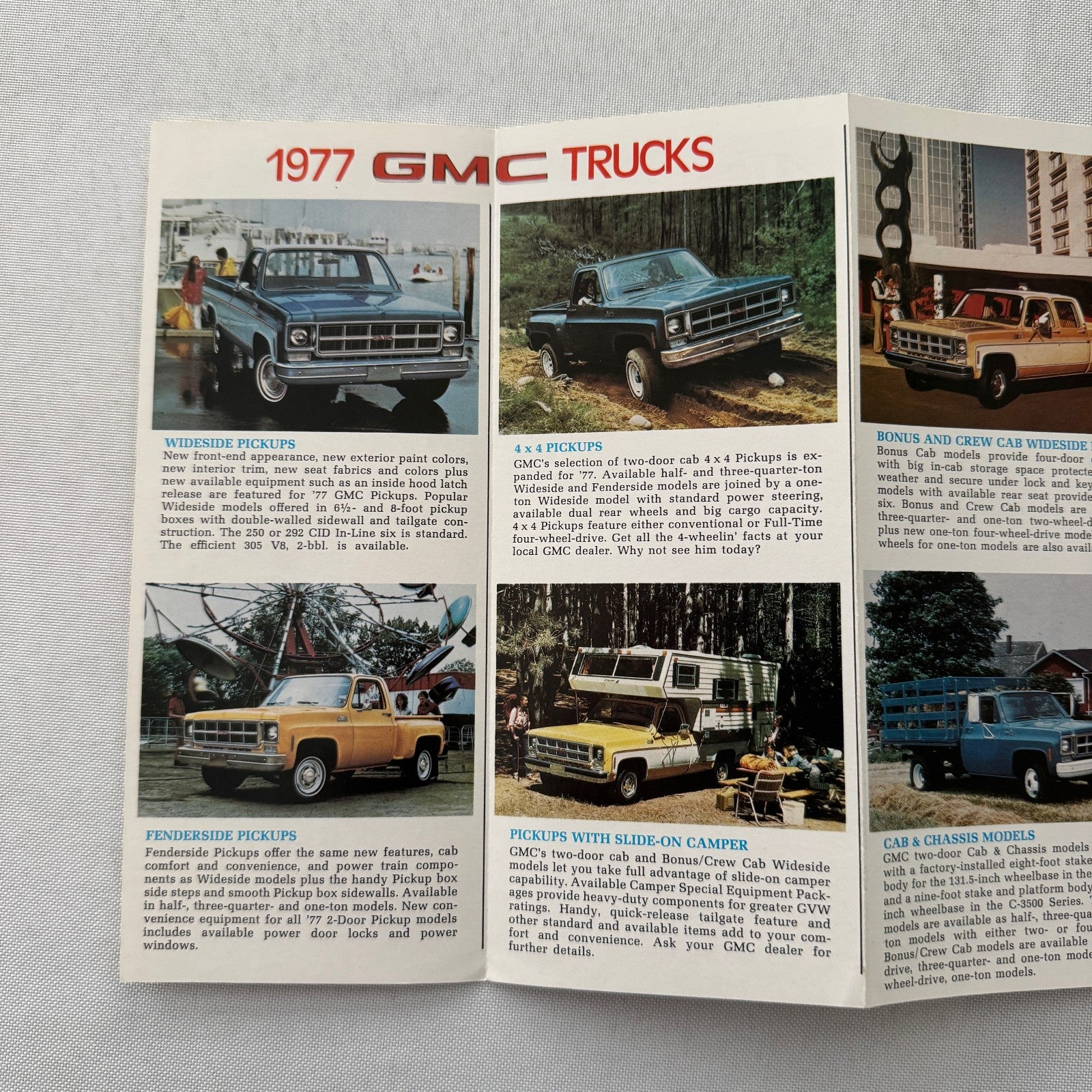 1977 GMC Truck Sales Brochure Catalog PIckup Suburban Van Casa Grande Camper +