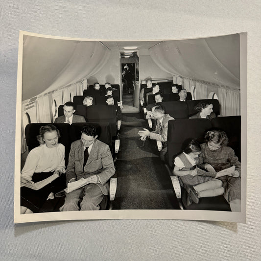 BOAC Airline Boeing Stratocruiser Interior Vintage Press Photo Photograph