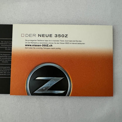 Nissan 350Z 350 Z Coupe Car Sales Brochure Catalog GERMAN Text 2003