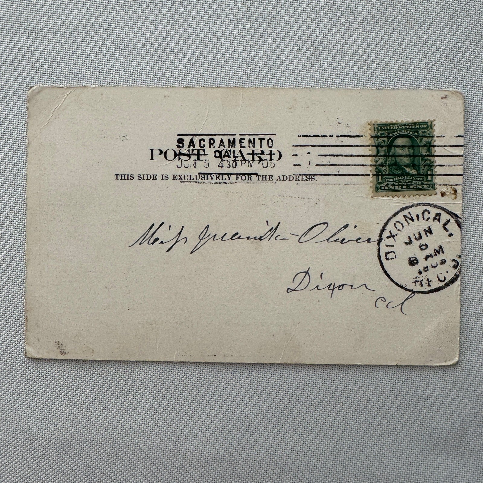 Vintage Postcard Man and Horse Drinking Beer Posted Postmark 1905 1906