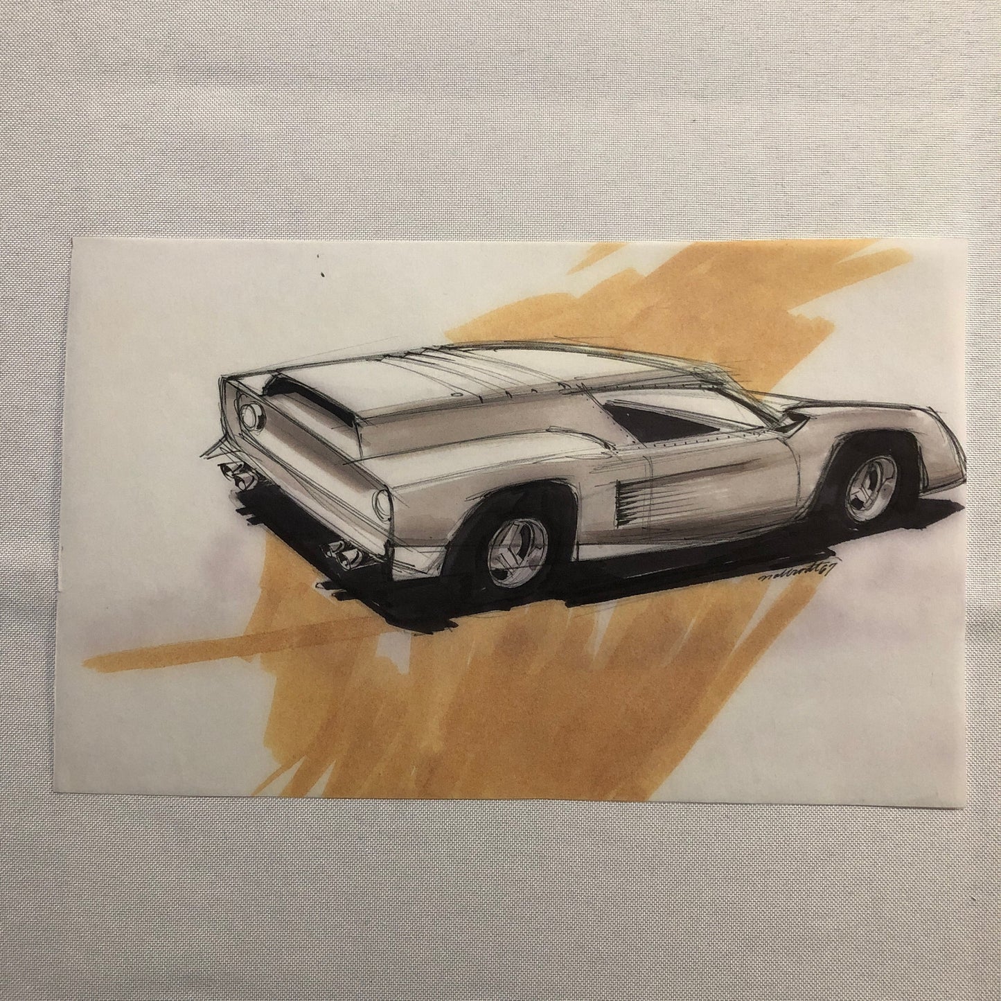 Styling Concept Automobile Illustration Art Drawing Sketch Vintage 1967 NOTTRODT