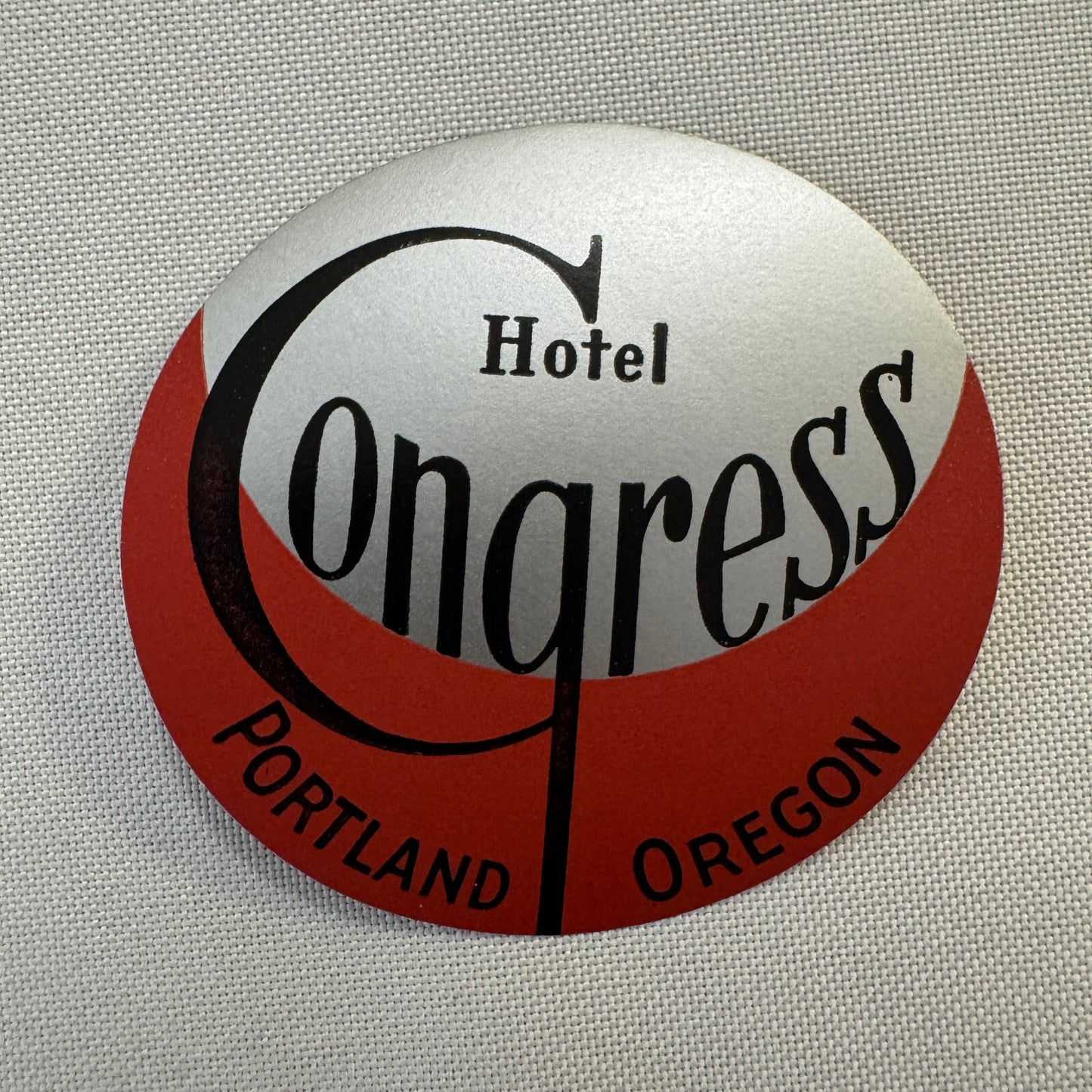 Vintage Hotel Travel Label Hotel Congress Portland Oregon